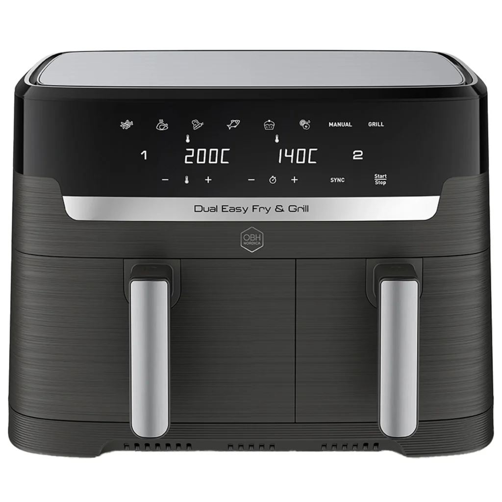 OBH Nordica kaksikorinen airfryer 8,3 litran kapasiteetilla